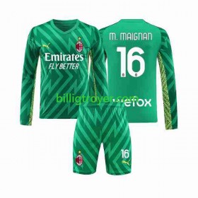 Billige Fotballdrakter AC Milan Mike Maignan 16 Keeper Barn Hjemmedraktsett 2023/24 Langermet